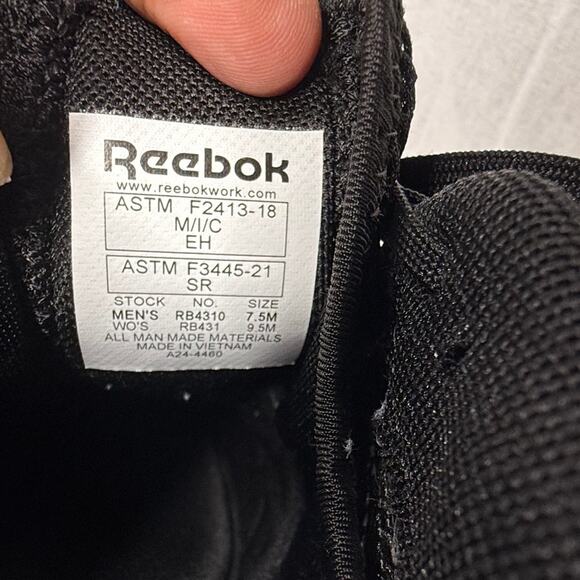 Reebok Fusion Flexweave Work Sneaker Athletic Comfort Black Mesh Overlay 9.5 - Picture 3 of 11